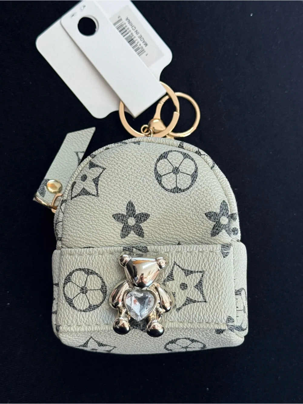 NWT Yolanda Mini Backpack Keychain Bag charm Coin Purse Wallet White